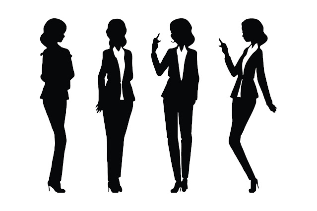 Female office staff silhouette vector free download