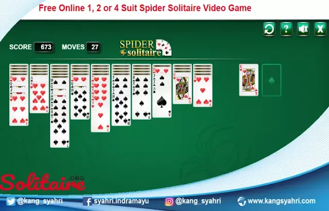 Game berikutnya yang ada pada situs solitaire.org adalah game Spider Solitaire