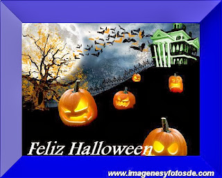 Feliz Halloween con  Calabazas y Murcielagos