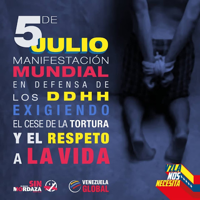 DIÁSPORA VENEZOLANA: Un Mundo sin Mordaza convoca a manifestación mundial contra la tortura en Venezuela.