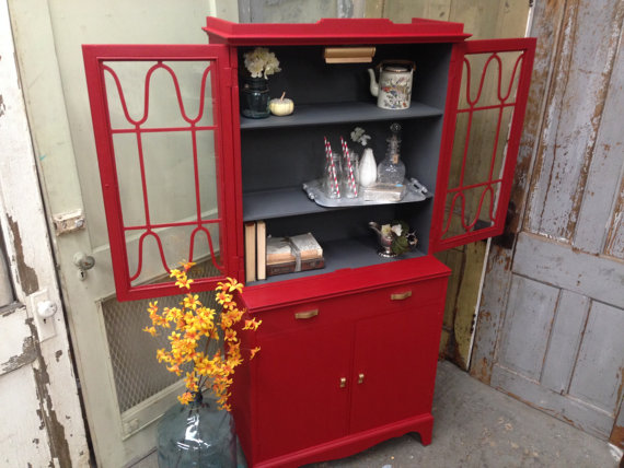 red small china cabinet furniture