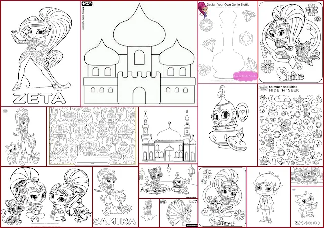 Shimmer and Shine Party Free Printable Coloring Pages. 