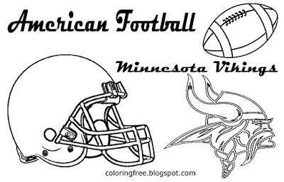 Minnesota Vikings clipart American football gridiron coloring pages for boys US sports match cards