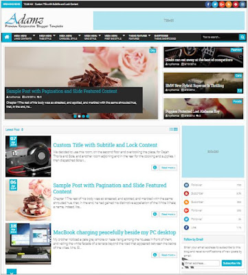Adamz Adsense Responsive Blogger Templates Without Footer Credit