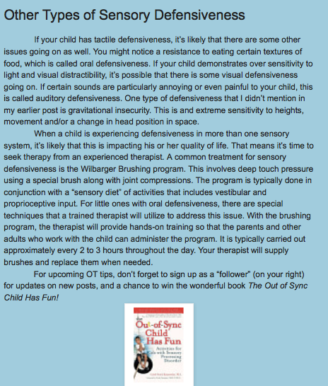 http://drzachryspedsottips.blogspot.com/2011/02/other-types-of-sensory-defensiveness.html