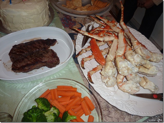 Yummmm!  Steak and king crab!