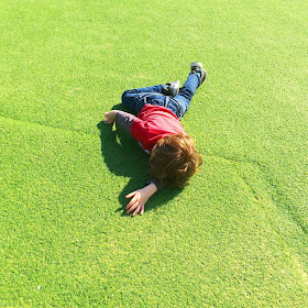 David enjoying the grass