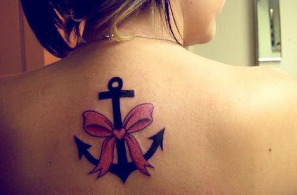 Pequenas trás de tatuagens de âncoras ancora arcos de tatuagem para as meninas