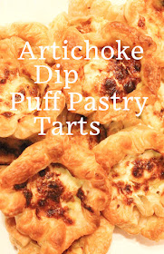 Food Lust People Love: Artichoke Dip Puff Pastry Tarts are a quick and easy way to transform artichoke dip into little handheld tarts, perfect for parties!