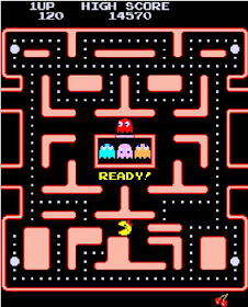 Ms, Pac-Man screen altered so Ms. Pac-Man cannot run.