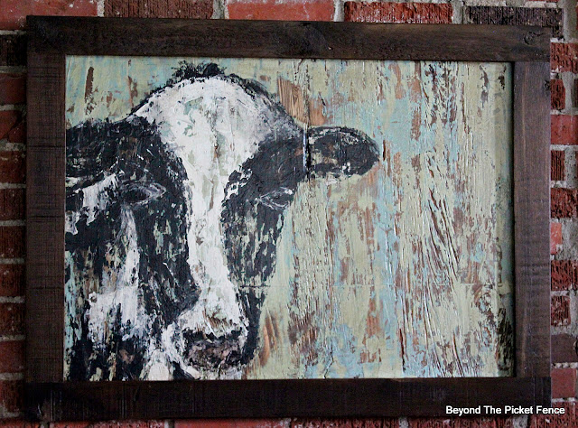 Folk Art Abstract Lamb Cow