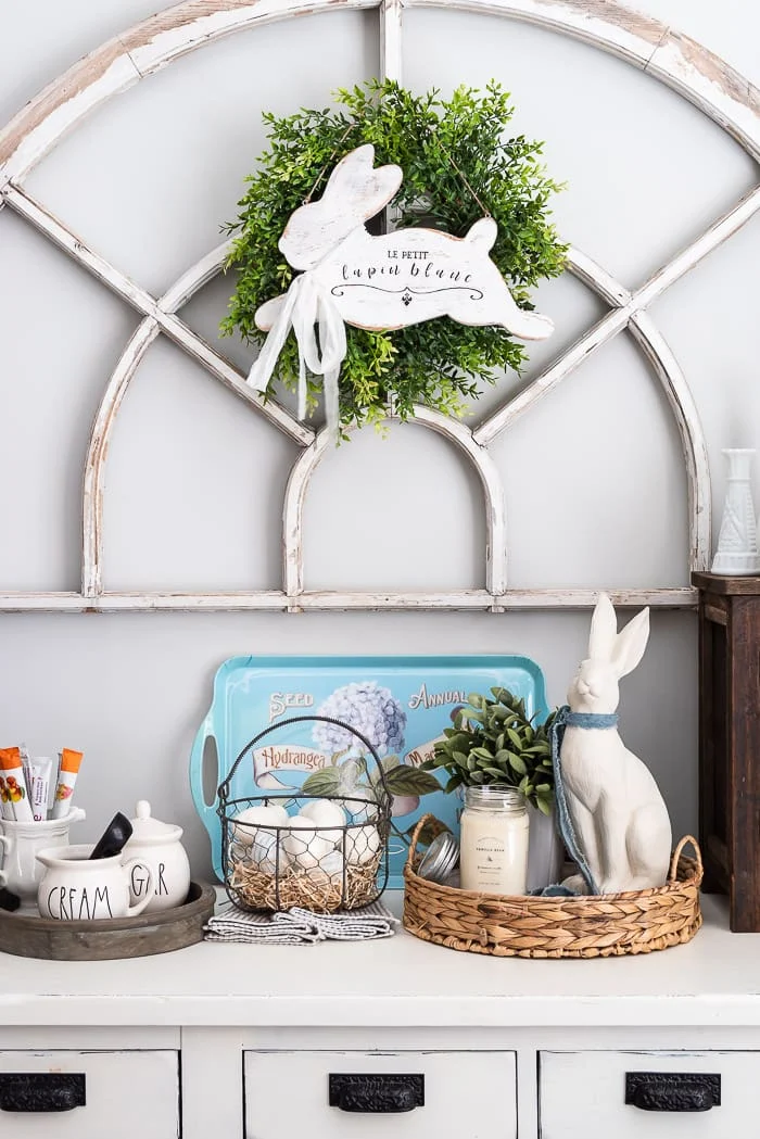 Spring coffee bar, rabbits, eggs