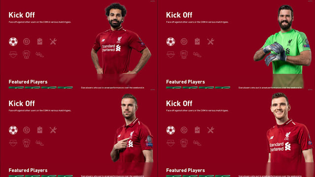 Menu Liverpool FC 2021-2022 For eFootball PES 2021