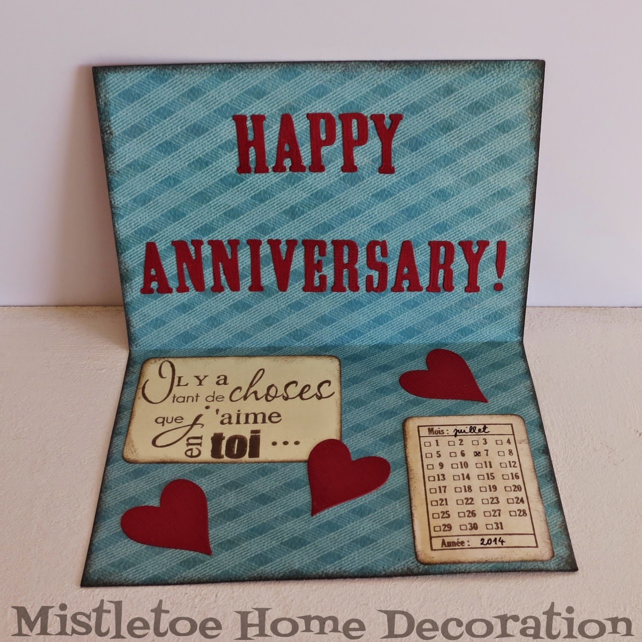 Mistletoe Home Designs DIY  wedding  anniversary  card 