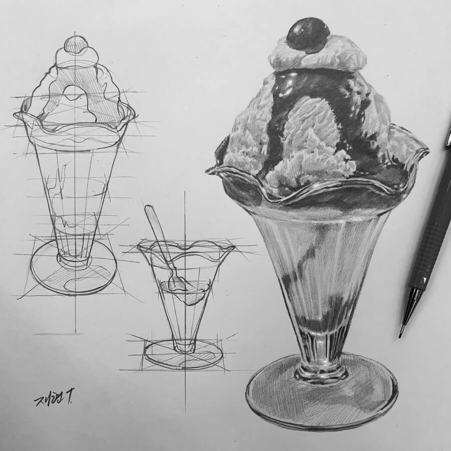 06-Chocolate-sundae-ice-cream-Drawing-Tutorial-Anjjaemi-www-designstack-co