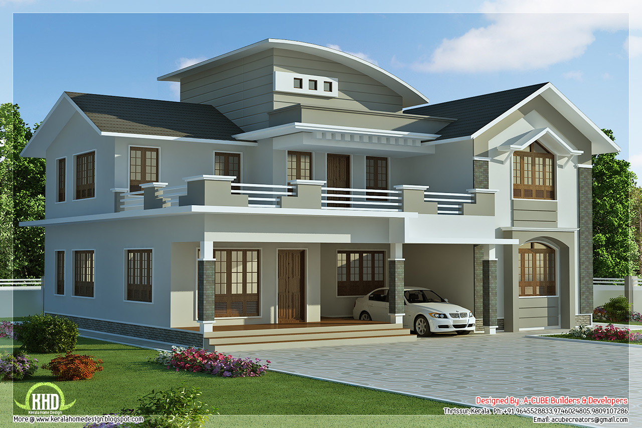 2960 sq.feet 4 bedroom villa design - Kerala home design 