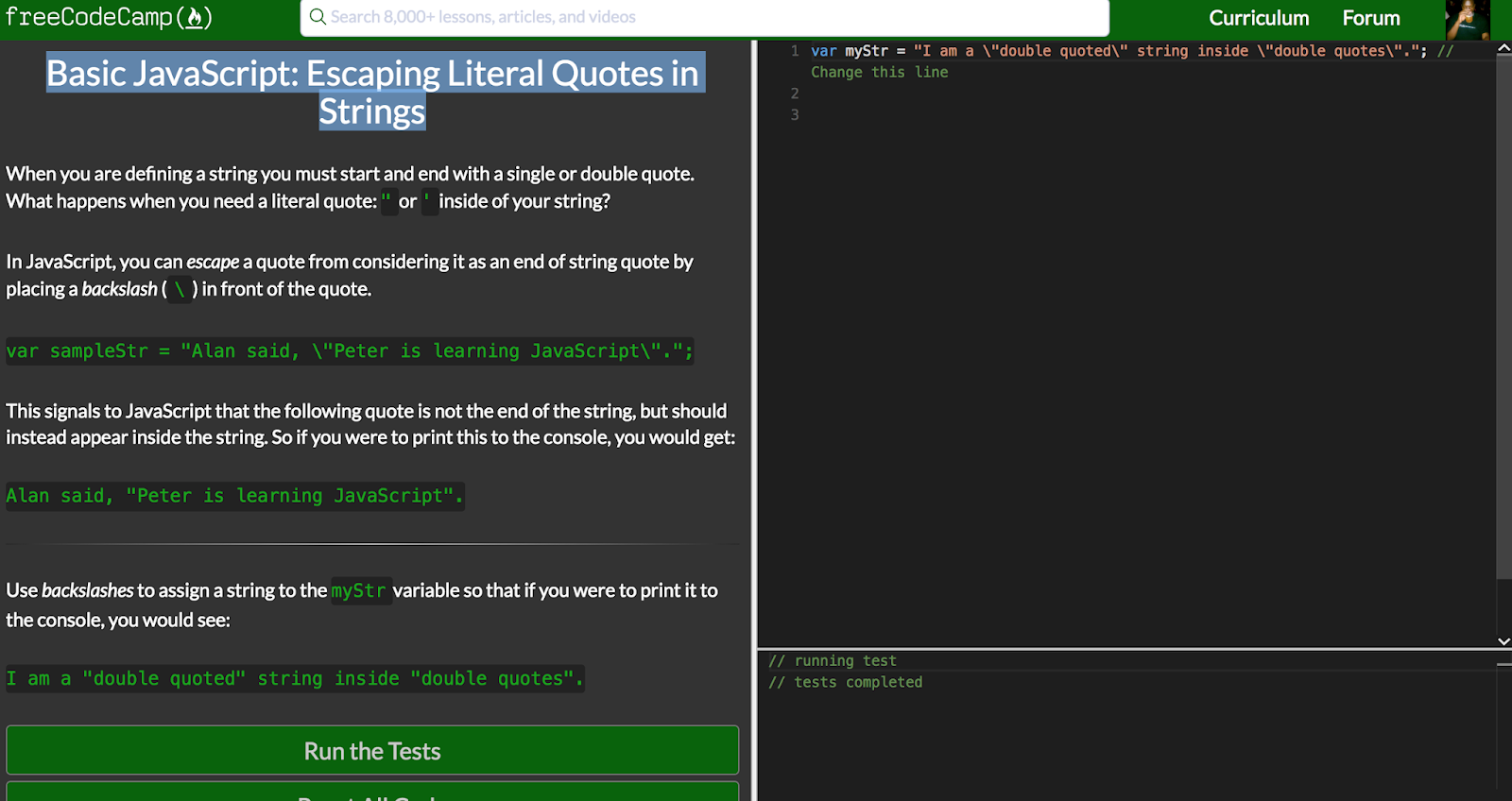 Just A Few Things..: Escaping Literal Quotes In Strings: #100Days Of Code D27
