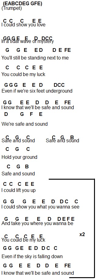 Flute Sheet Music: Safe and Sound