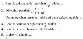 Soal Matematika SD Kelas 6 - Latihan Semester 2