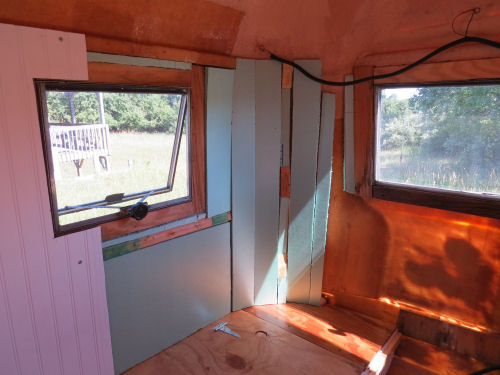 insulation strips in a fiberglass trailer
