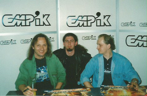 Press tour: Turbo, 16 maj 2001, Katowice, salon Empik, Grzegorz Kupczyk, Bogusz Rutkiewicz