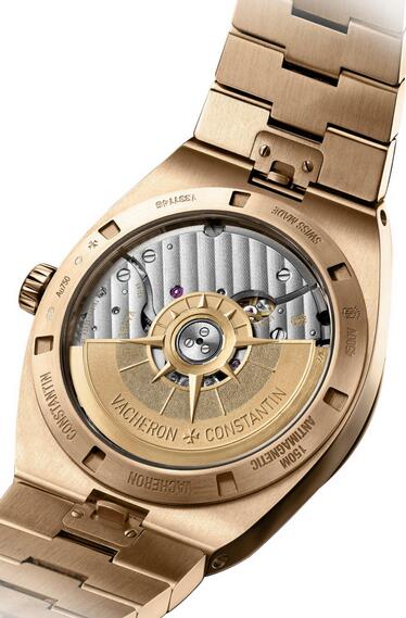 nouvelles Copie montres Vacheron Constantin Overseas à remontage automatique à cadran bleu en or rose