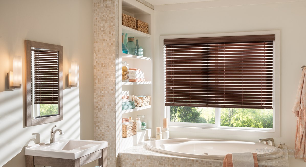 Faux Wooden Blinds For Bathroom