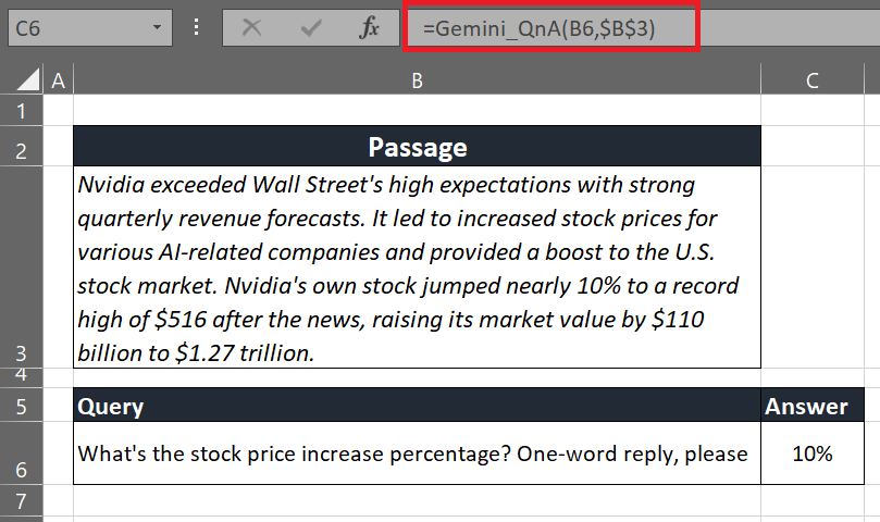 Question and Answering System using Gemini