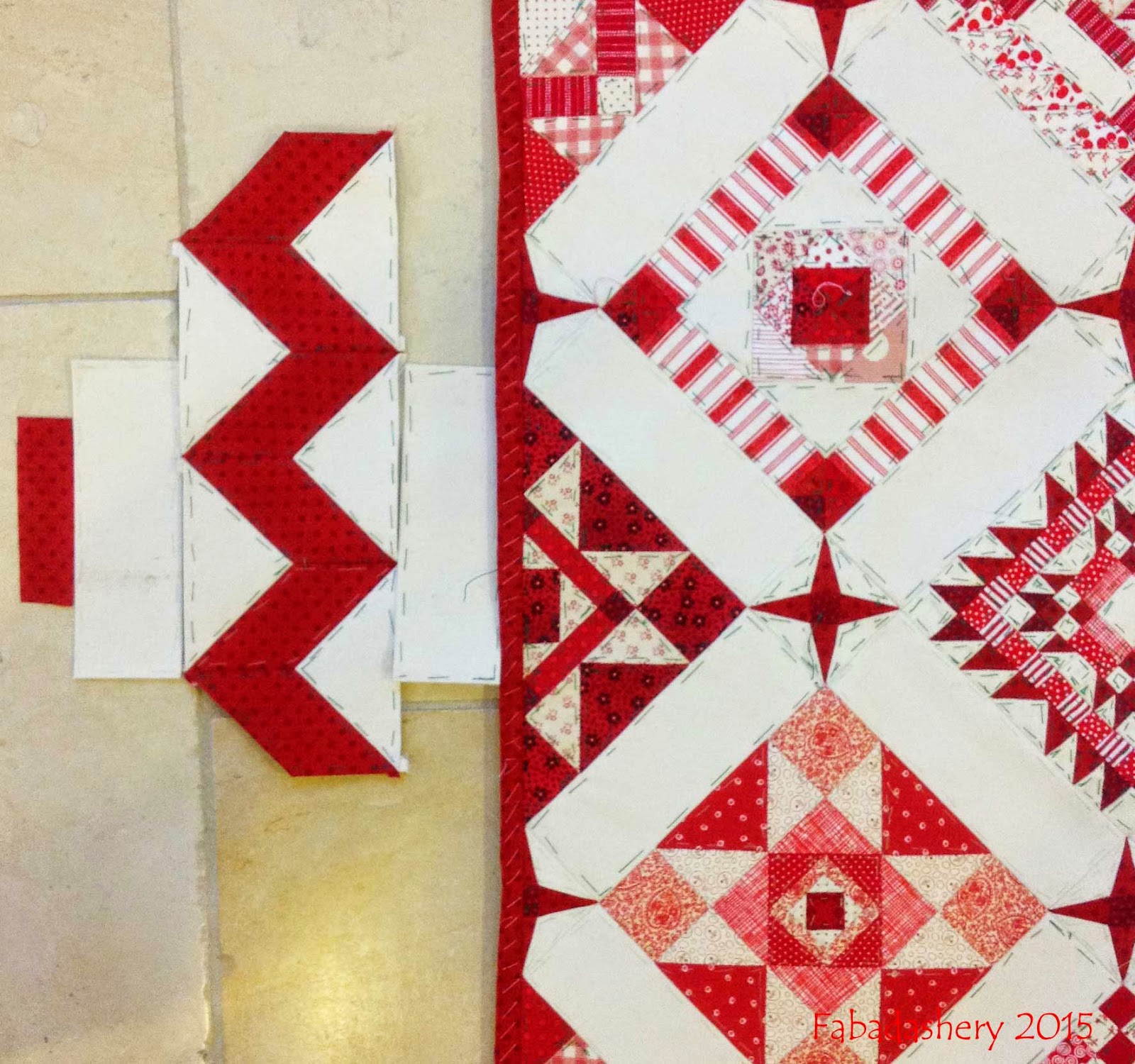 Nearly Insane Quilt - Solid Red Zig Zag Border