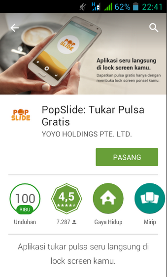 Cara Mendapatkan Pulsa Gratis Melalui Aplikasi Pop Slide