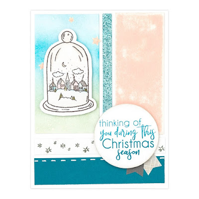 card created with Christmas Snow Globes—December Stamp of the Month
