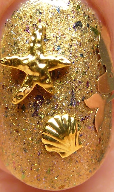 Lavish Polish Awesome Sauce Indie Box Mermani Golden Mermaid nail art