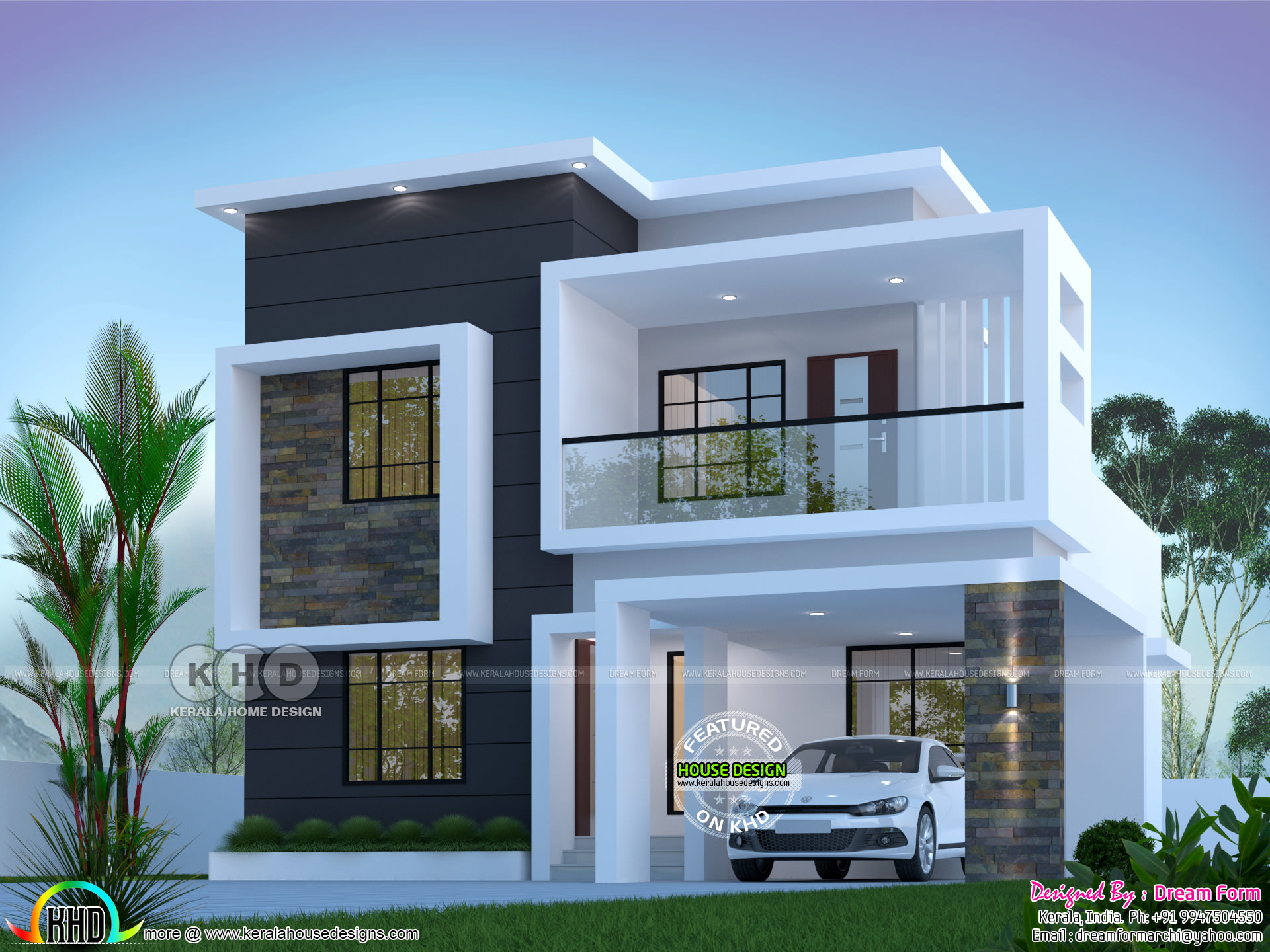 3 bedroom 1800  sq  ft  modern  home  design  Kerala home  