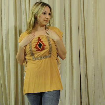 Vintage Fashion Tutorial on Vintage Native American Indian Vintage Tie On Open Side Tunic Shirt