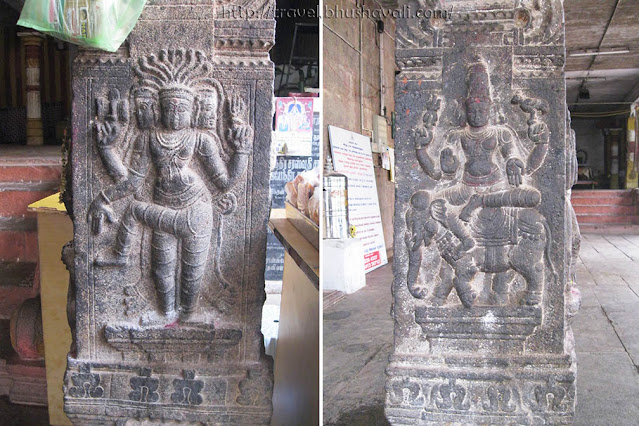 Madambakkam Dhenupureeswarar Temple Pillar relief Sculptures