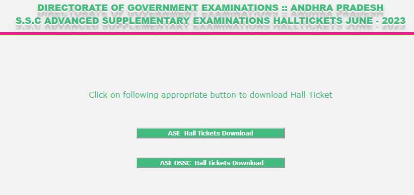 AP 10th Class SSC Supplementary Exam Hall Tickets 2023 Download
