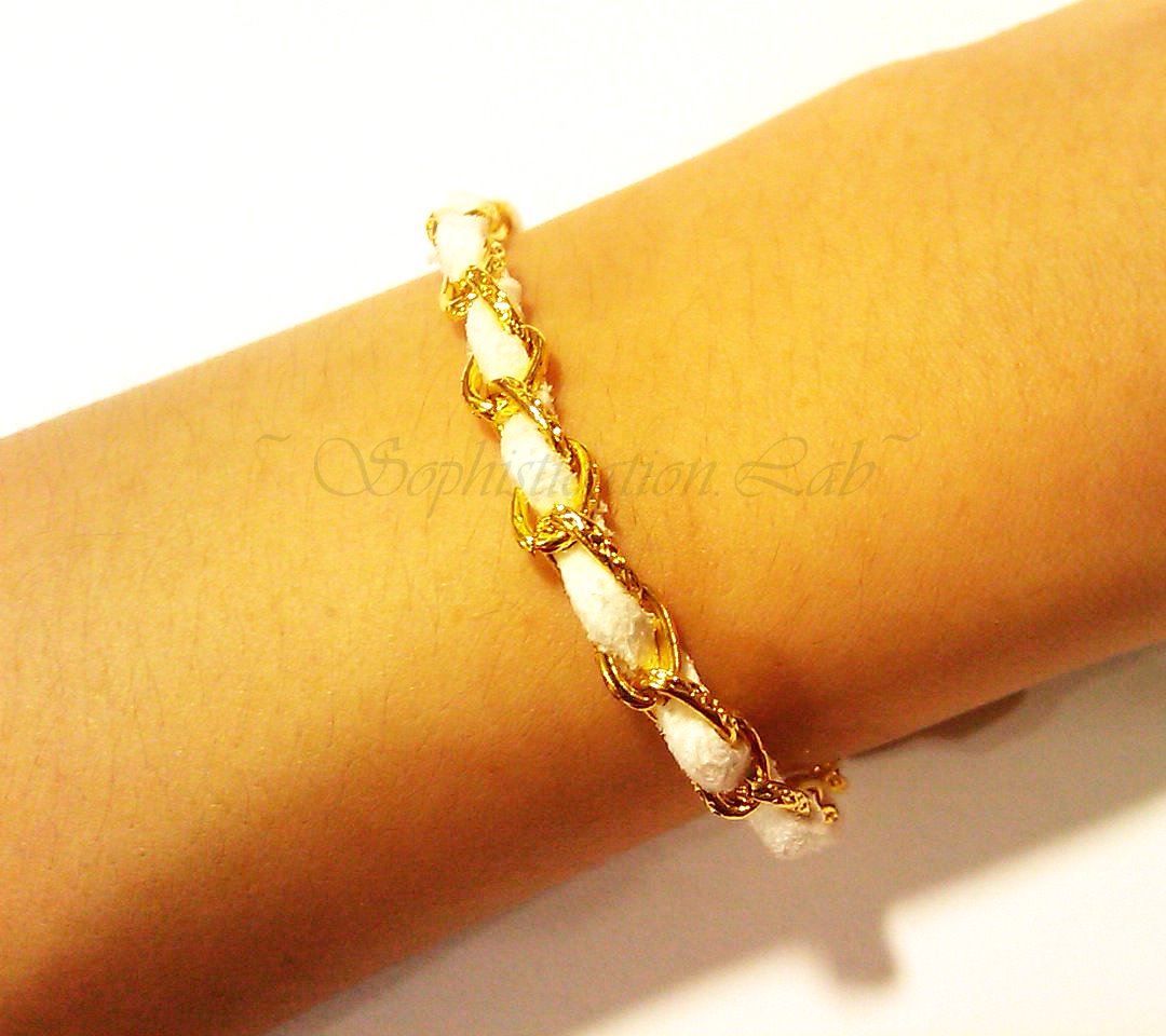 or thick gold bracelets.