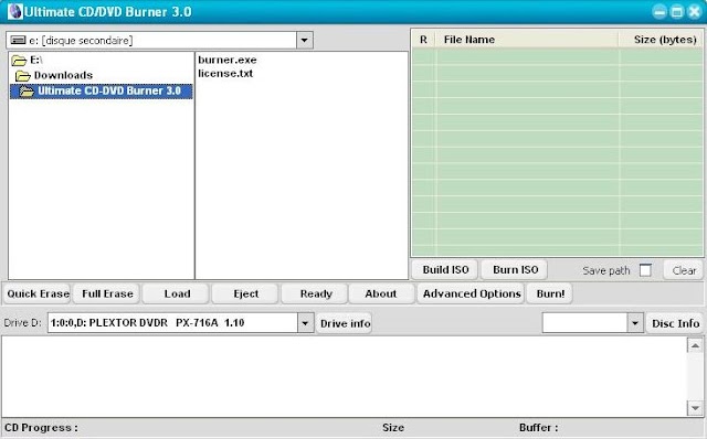 Ultimate CD/DVD Burner, un logiciel de gravure portable