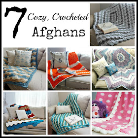 Vintage, Paint and more... 7 crocheted afghans that can custimized for your own decor or for gifts