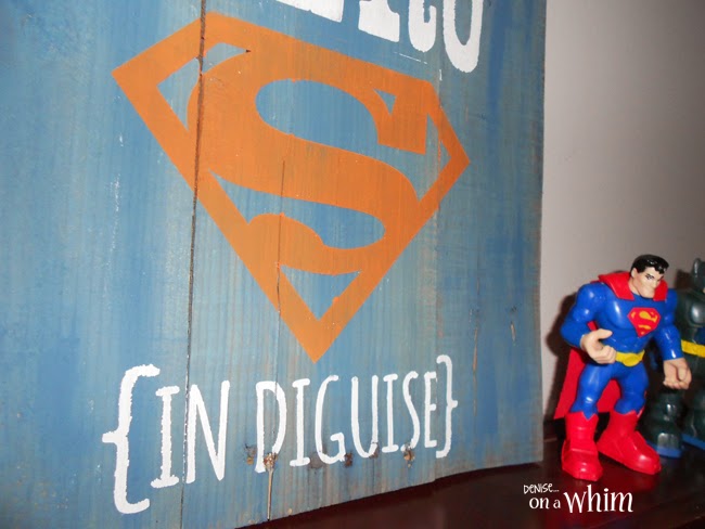 Super Hero In Disguise Pallet Sign from Denise on a Whim