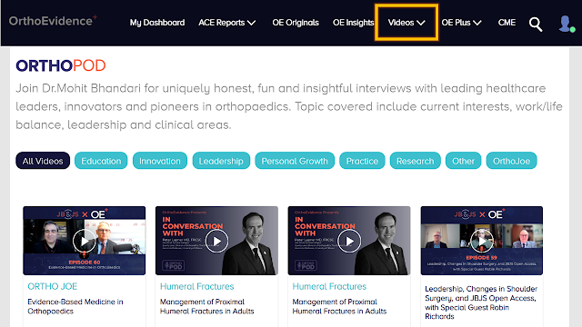 display of videos and podcasts on the OE website