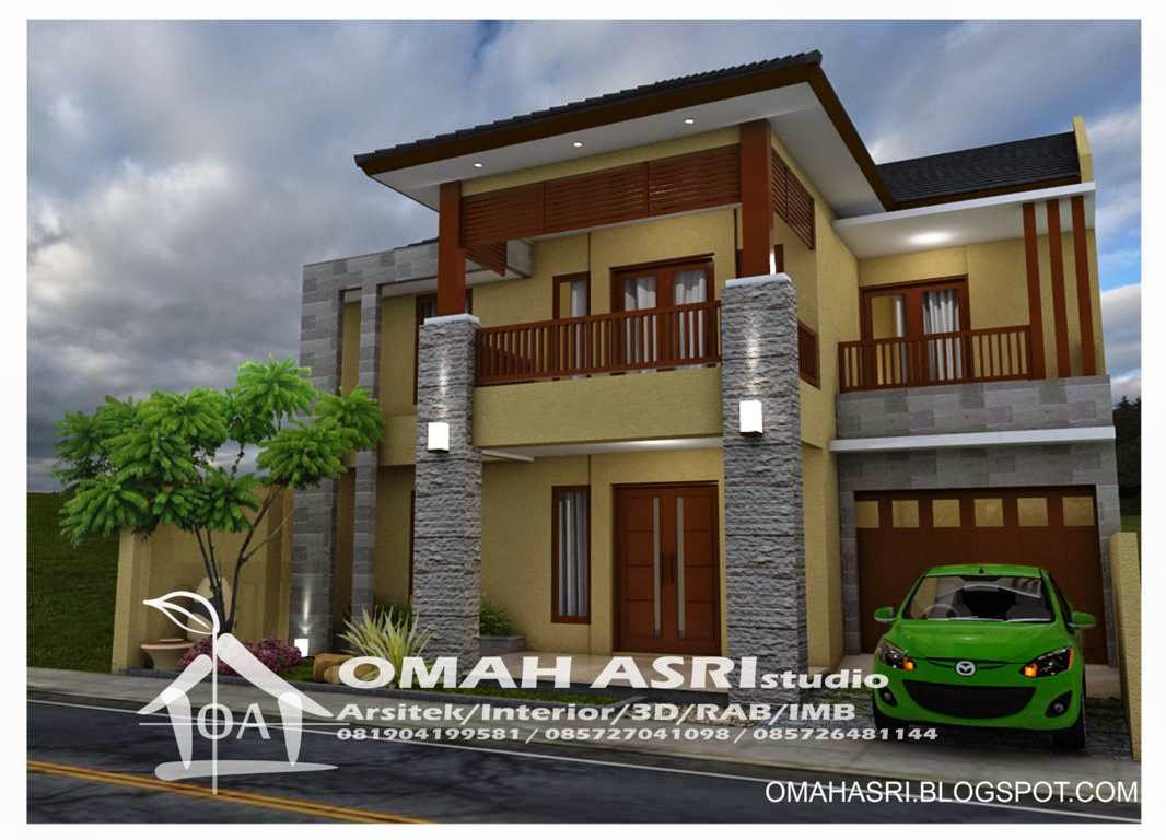 Omah Asri Studio: Desain Rumah 2 Lantai Semi Tropis