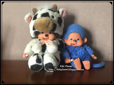 kiki monchhichi colori bleu foncé roi vintage collection rare vache cow