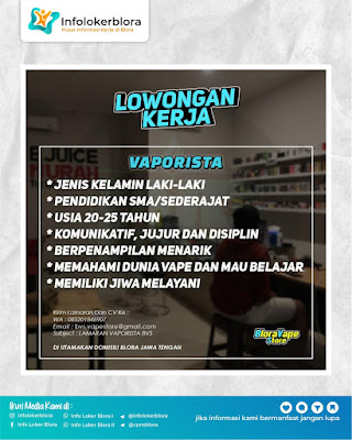 Lowongan Kerja Blora Vape Store