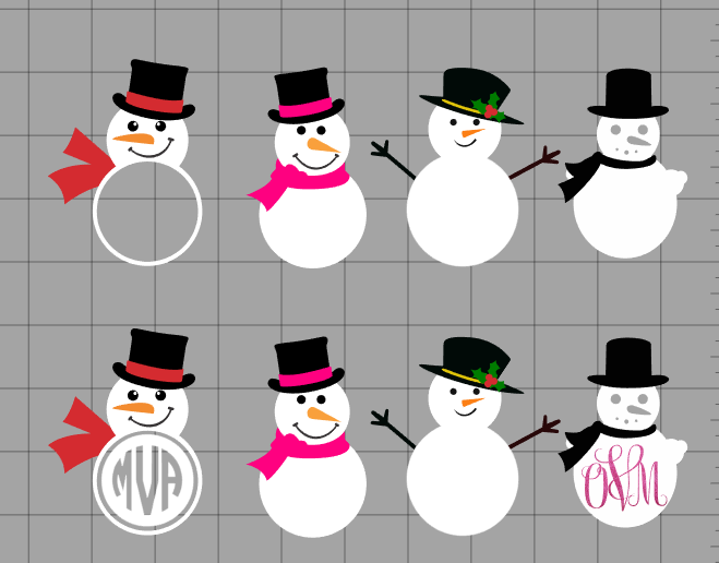 Download Free Snowman Monogram Set: Silhouette Cut Files - Silhouette School