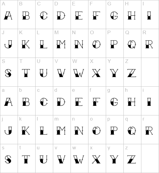 Tattoo Ink Fon Here's a partial character map for Tattoo Ink font