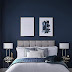 The color bedroom design in blue is very comfortable