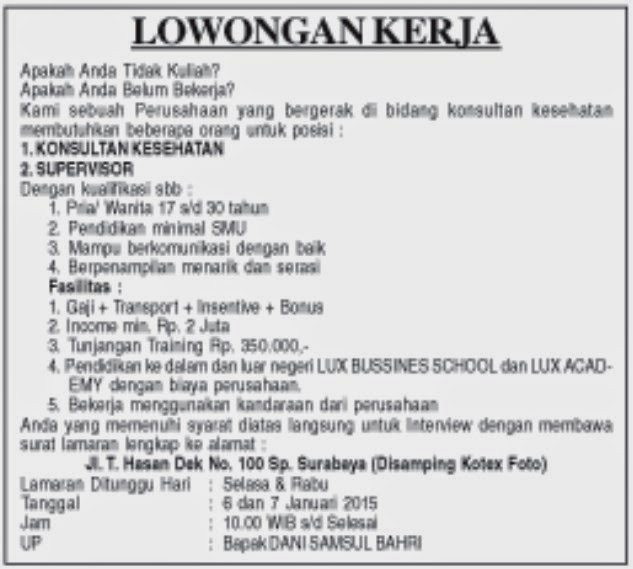 Lowongan Kerja Pekanbaru Bulan Juli 2017 2018 - Ndang Kerjo