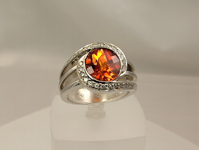 Gold Wedding Rings Luxury Gold Wedding Ring With Padparadscha
