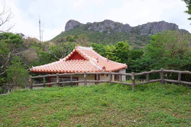 shrine below mountains where prayers and rituals are held